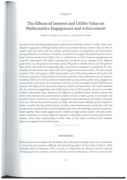 The Effects of Interest and Utility Value on Mathematics Engagement