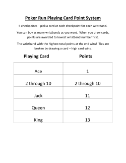 Poker Run Playing Card Point System Playing Card Points Ace 1 2