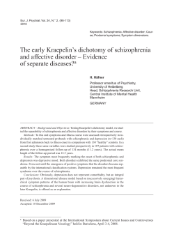 The early Kraepelin`s dichotomy of schizophrenia and affective