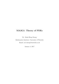 MA3G1: Theory of PDEs - University of Warwick