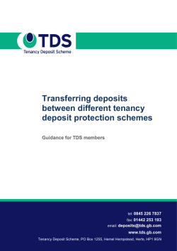 Transferring deposits between different tenancy deposit schemes