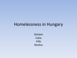 Homelessness in Hungary * cooperation between communities