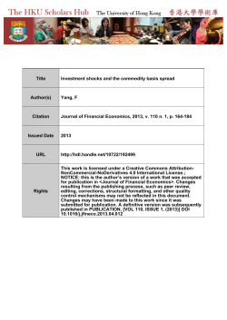 Title Investment shocks and the commodity basis spread Author(s