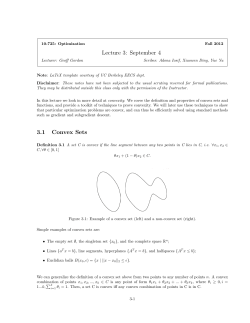 Lecture 3: September 4 3.1 Convex Sets