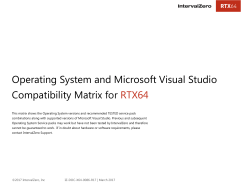 RTX64 Supported Operating Systems Matrix