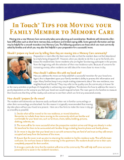 In Touch&reg; Tips for Moving your Family Member to Memory Care