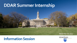 DDAR Summer Internship - Penn State