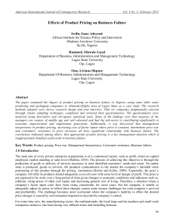 Effects of Product Pricing on Business Failure