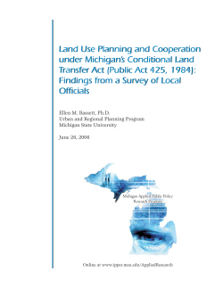 Land Use Planning and Cooperation under Michigan`s Conditional