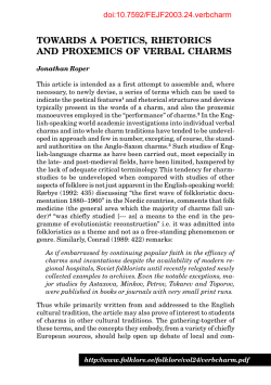 towards a poetics, rhetorics and proxemics of verbal