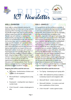 LEVEL 1 &ndash; FOUNDATION Prep`s skills in using computers continue