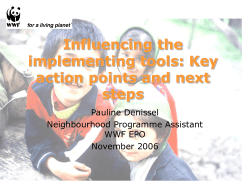 Influencing the implementing tools: Key action points and