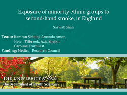 Reducing Second-hand Smoke Exposure in the Home