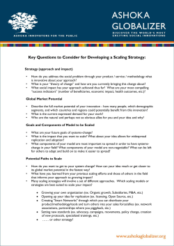 Key Questions to Consider for Developing a Scaling Strategy: