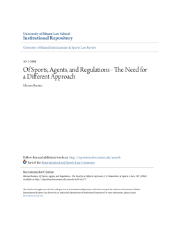 Of Sports, Agents, and Regulations