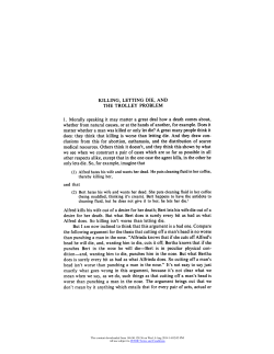 Thomson Killing Letting Die and the Trolley