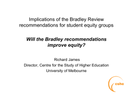 So, will the Bradley recommendations improve equity?
