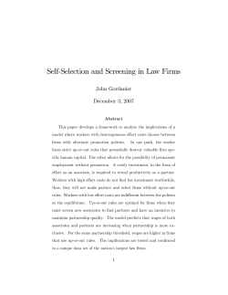 Self-Selection and Screening in Law Firms