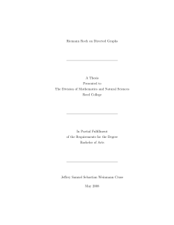 Riemann Roch on Directed Graphs