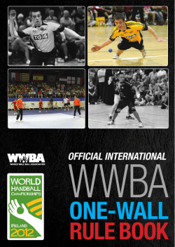 ONE-WALL - GAA Handball