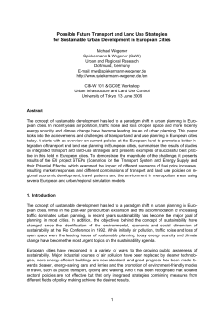 Possible Future Transport and Land Use Strategies for Sustainable