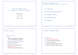 Theory of Computer Science - Complexity