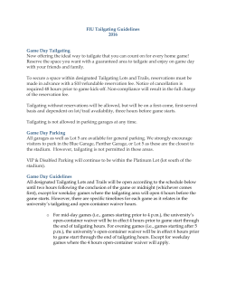 FIU Tailgating Guidelines 2016 Game Day Tailgating