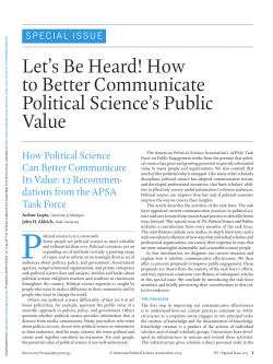How to Better Communicate Political Science`s Public Value