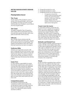 Metro Rules (soccer) - Metro Indoor Sports