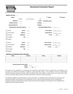 Educational Evaluation Report