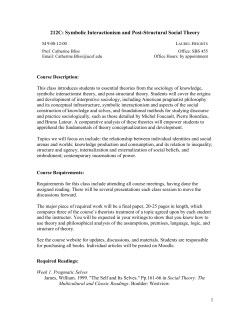 212C: Symbolic Interactionism and Post