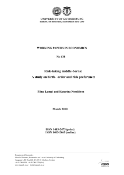 Risk-taking middle-borns: A study on birth