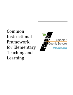Elementary Common Instructional Framework