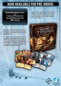 A Game of Thrones: The Card Game Second