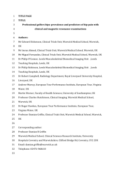Professional golfers` hips: prevalence and predictors of hip pain with
