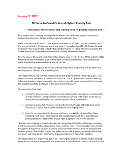 BC home to Canada`s second highest poverty rate