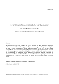 Advertising and concentration in the brewing industry