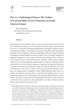 The eu`s Pathological Power: The Failure of External Rule of Law