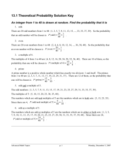 13.1 Theoretical Probability Solution Key