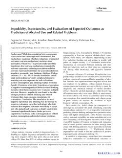 Impulsivity, Expectancies, and Evaluations of Expected Outcomes as