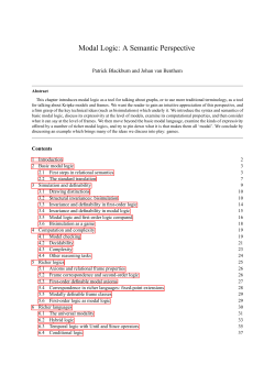 Modal Logic: A Semantic Perspective