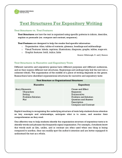 Modelled Reading-Types of Text Structures for