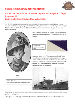 Social Science Department Brigidine College. Main contributor Meg