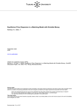 Tilburg University Equilibrium Price Dispersion in a Matching Model
