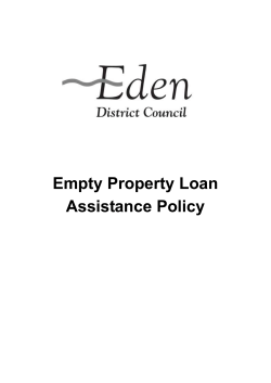 Empty Property Loan Assistance Policy