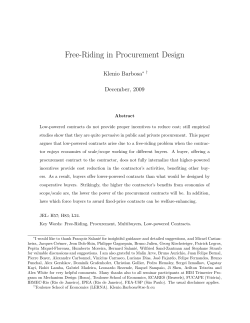 Free-Riding in Procurement Design