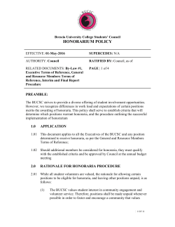 Honorarium Policy (1) - Brescia University College Students` Council