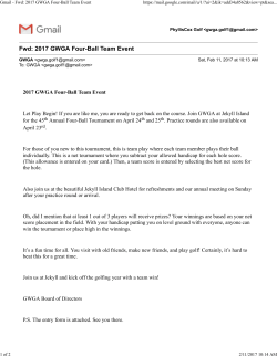 Fwd: 2017 GWGA Four