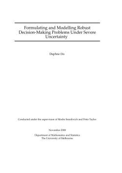 Formulating and Modelling Robust Decision