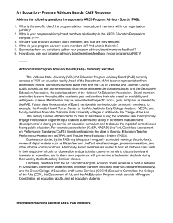 Art Education Advisory Board Summary